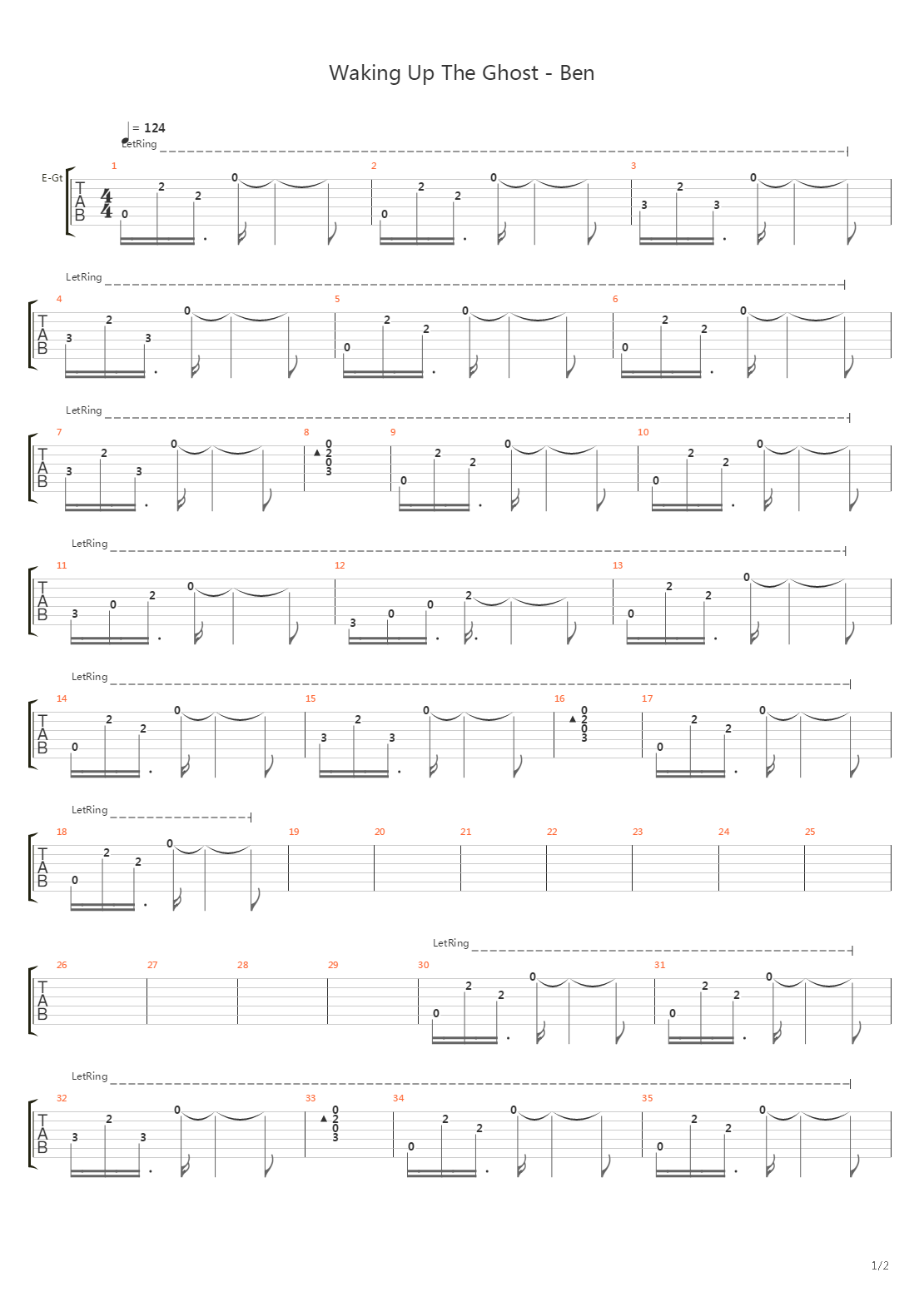 Waking Up The Ghost吉他谱