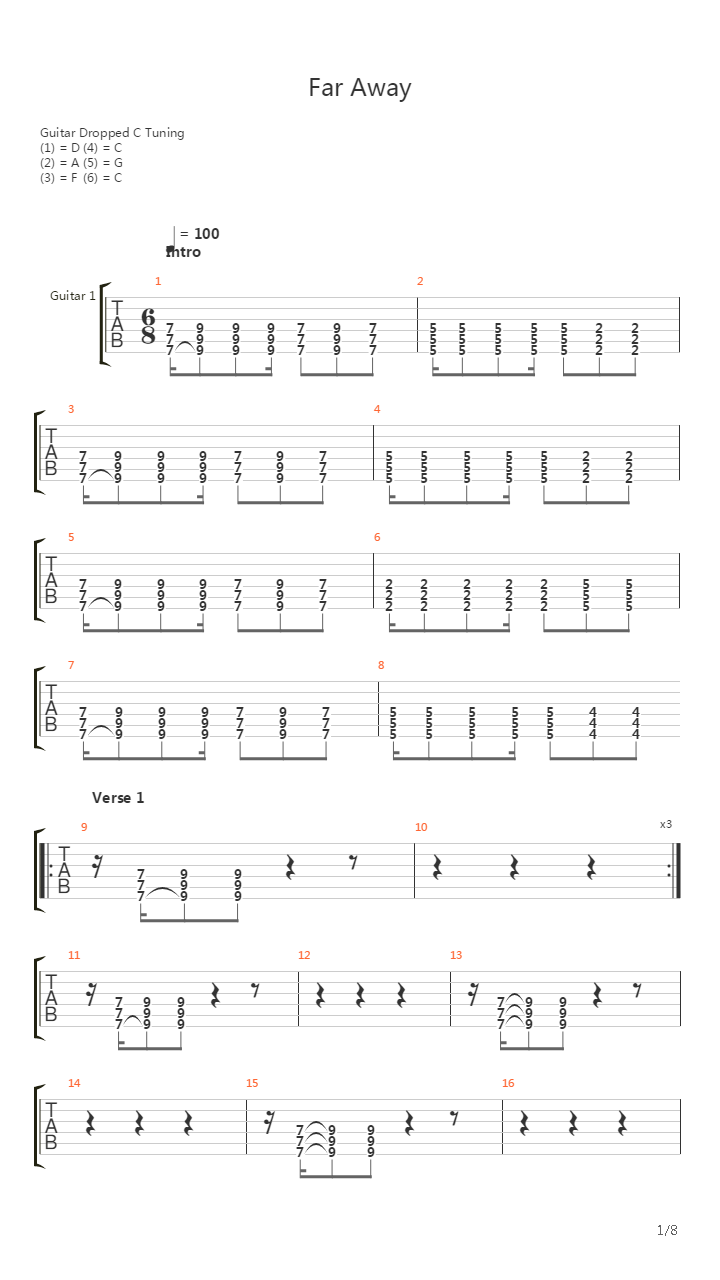 Far Away吉他谱