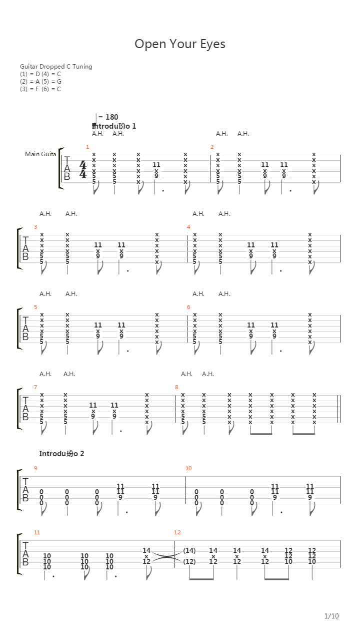 Open Your Eyes吉他谱