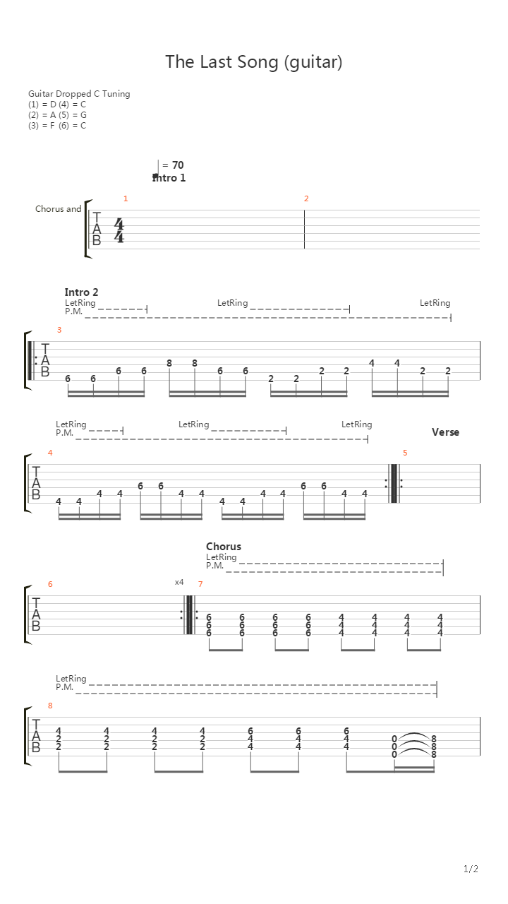 The Last Song吉他谱