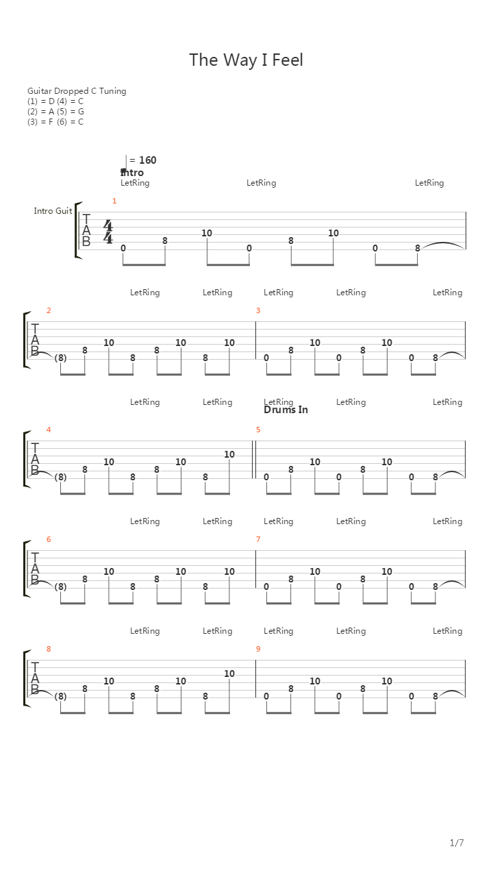 The Way I Feel吉他谱