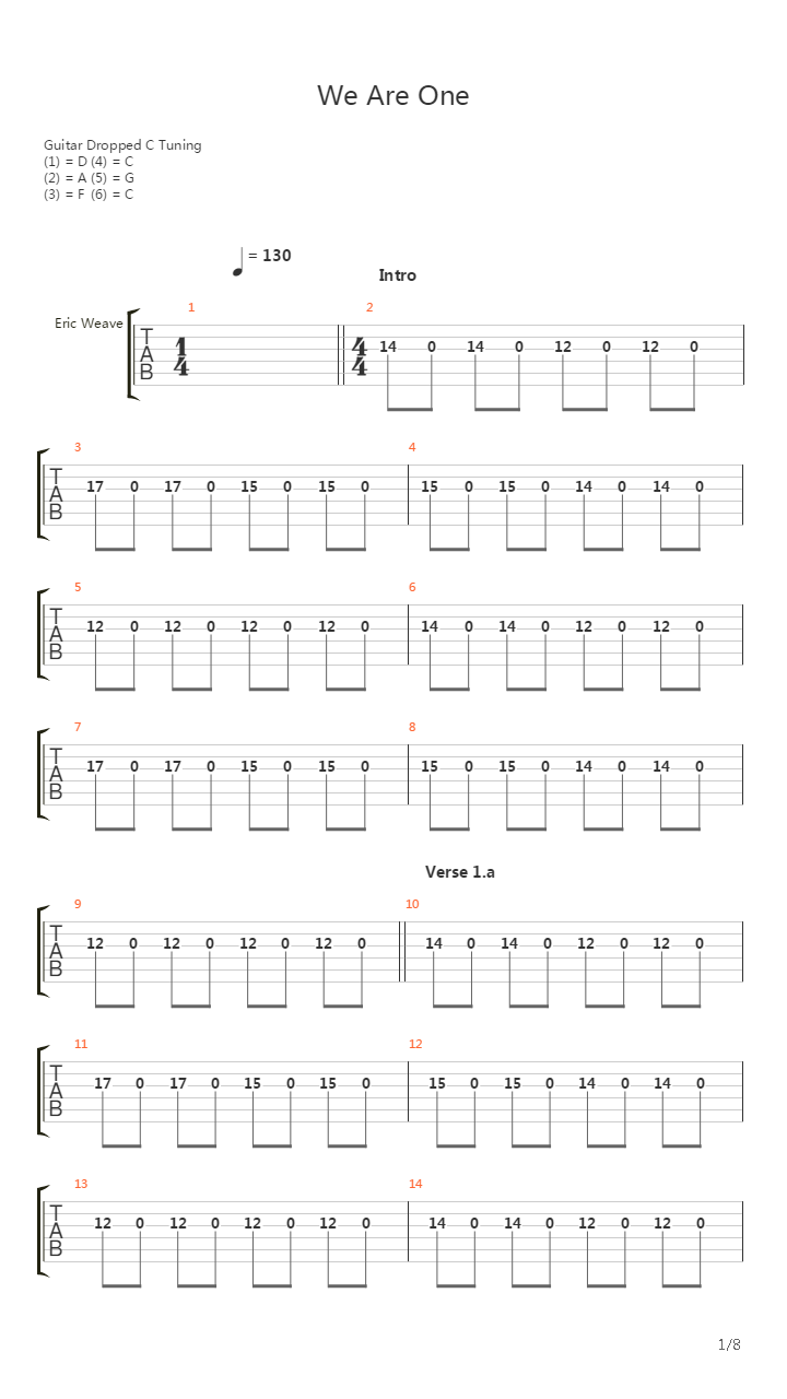 We Are One吉他谱
