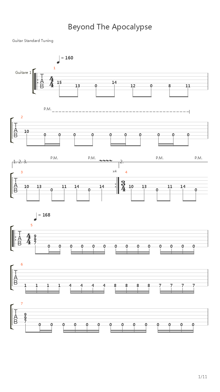 Beyond The Apocalypse吉他谱