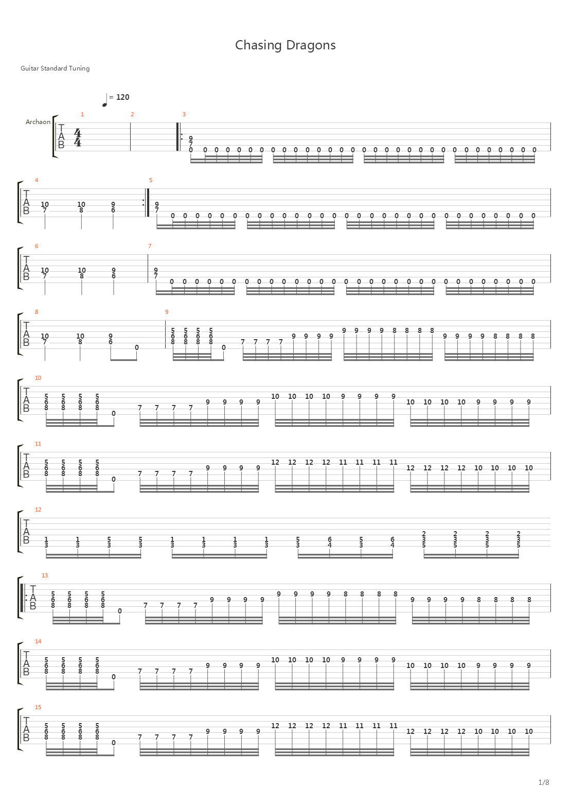 Chasing Dragons吉他谱