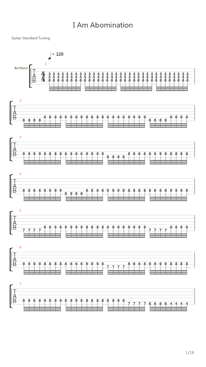 I Am Abomination吉他谱