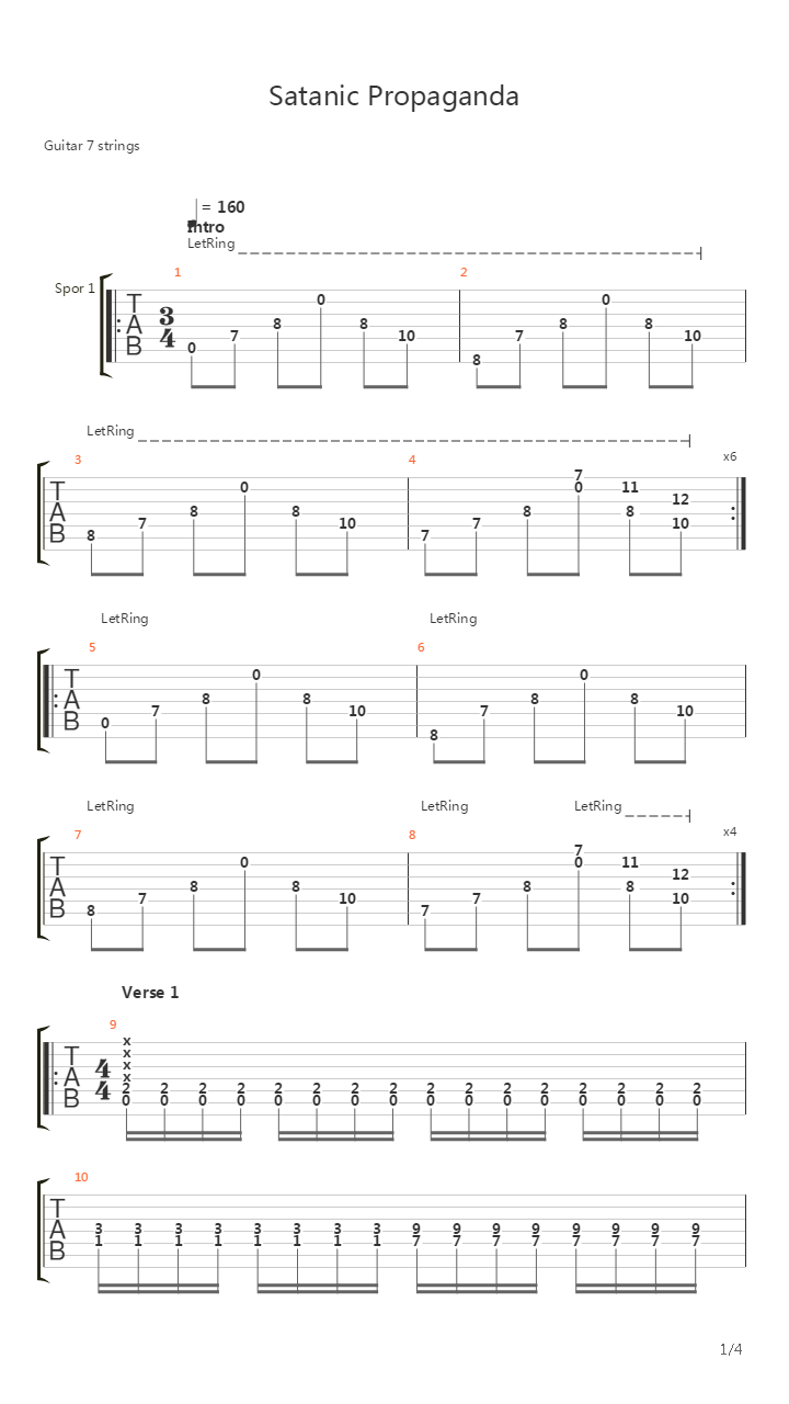 Satanic Propaganda吉他谱