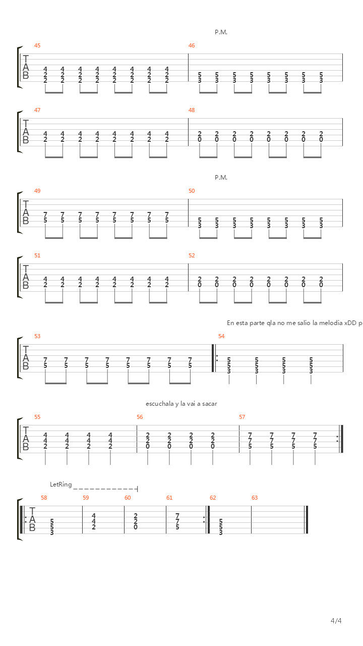 Cancion De Amor吉他谱