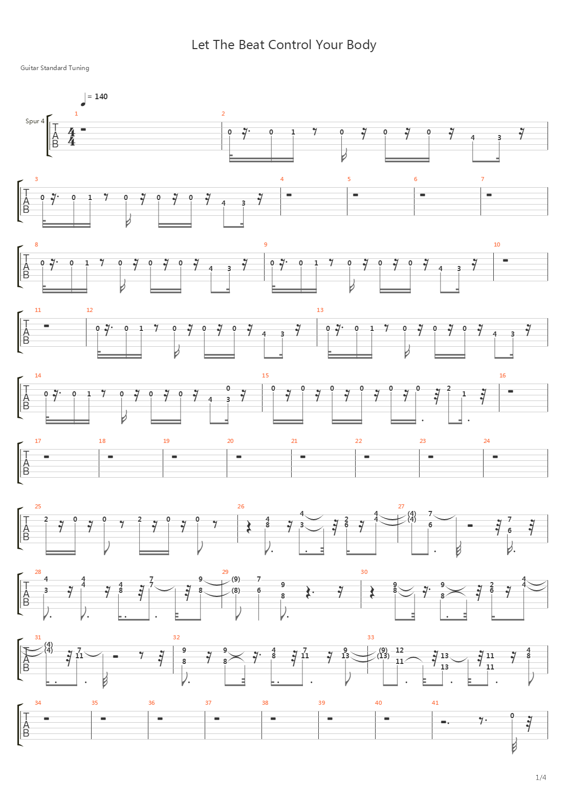 Let The Beat Control Your Body吉他谱