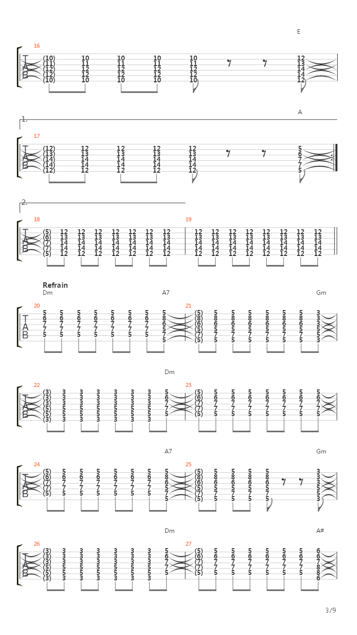 36 Grad吉他谱