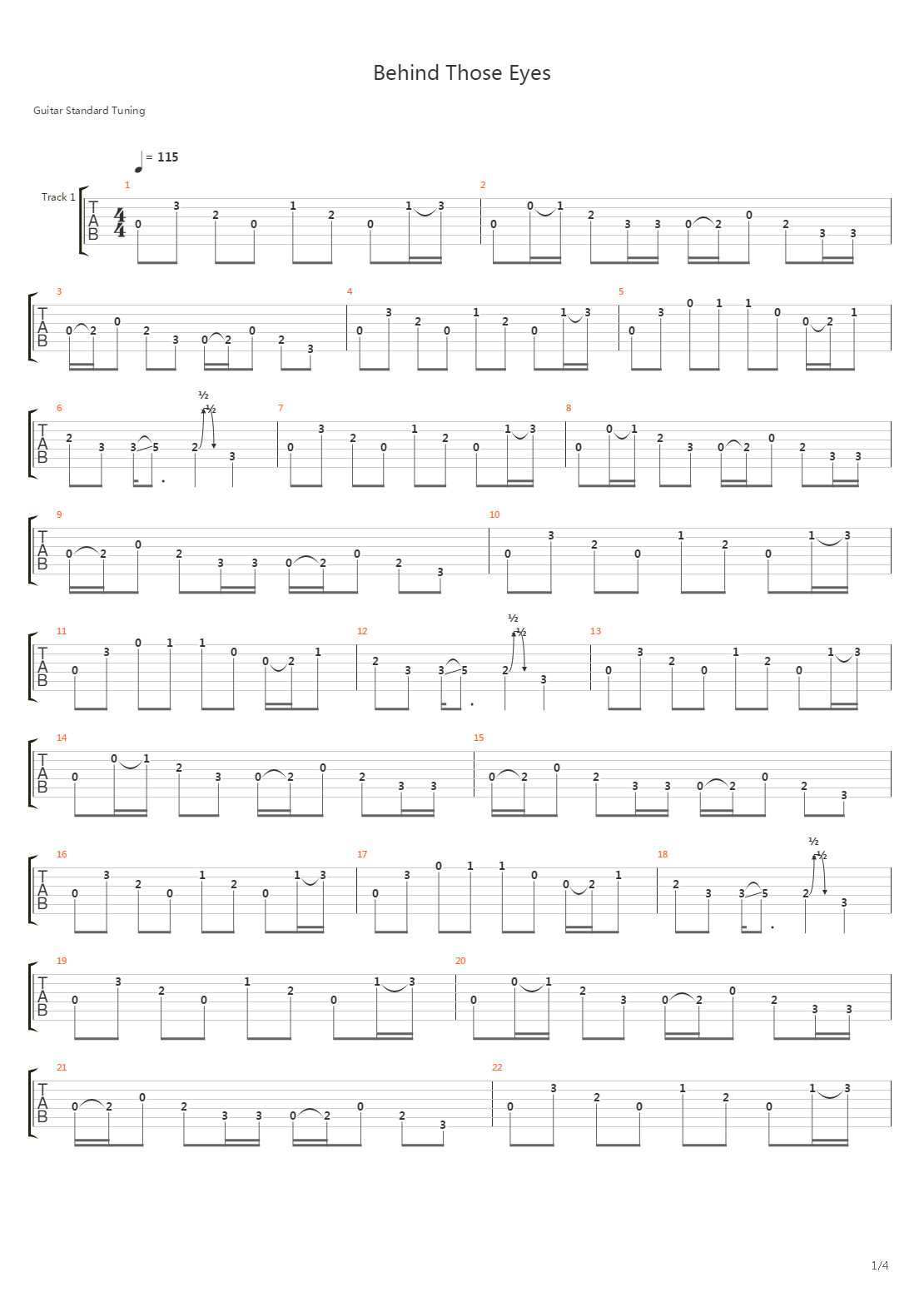 Behind Those Eyes吉他谱