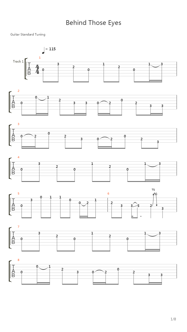 Behind Those Eyes吉他谱
