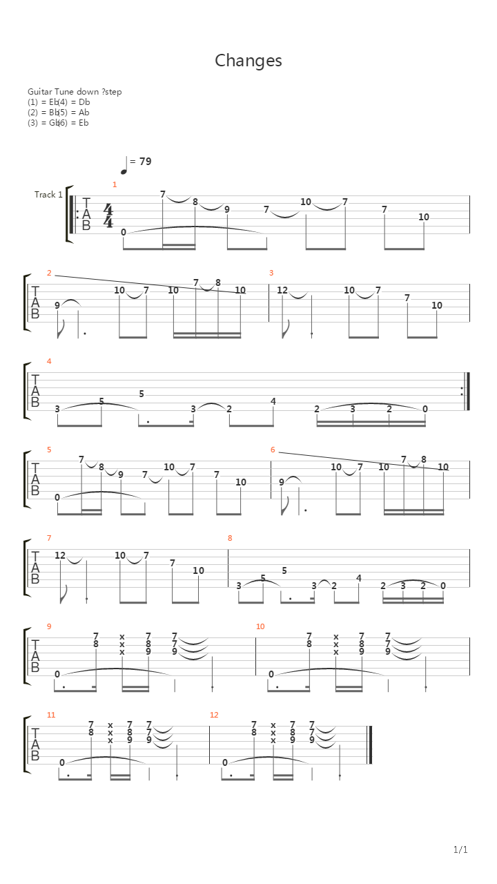 Changes吉他谱