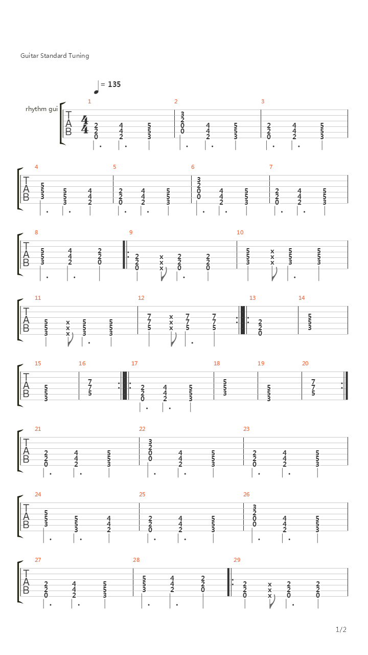 Going Down In Flames吉他谱