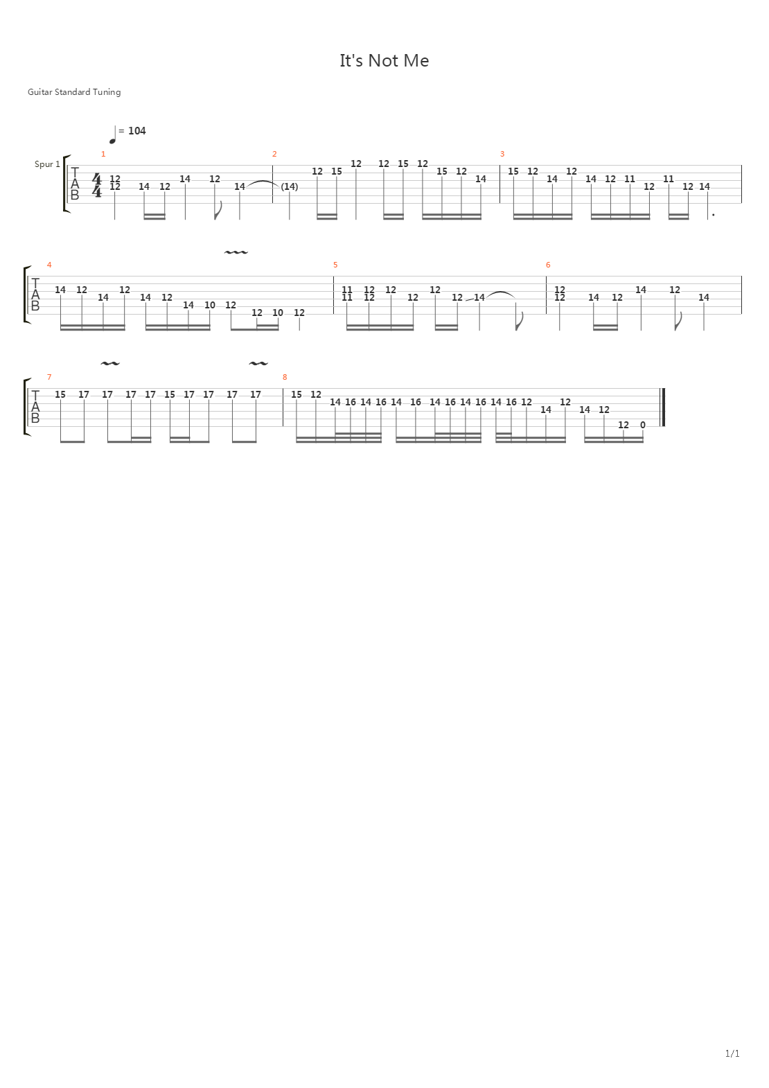 Its Not Me吉他谱