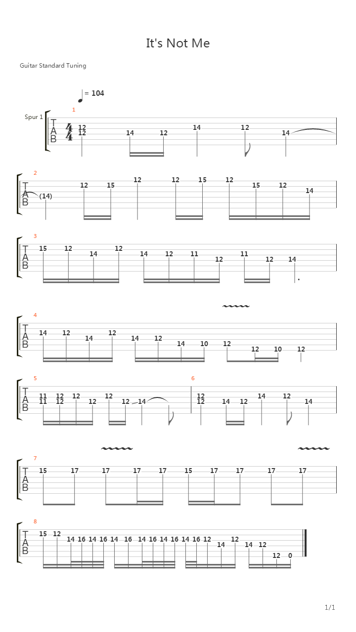 Its Not Me吉他谱
