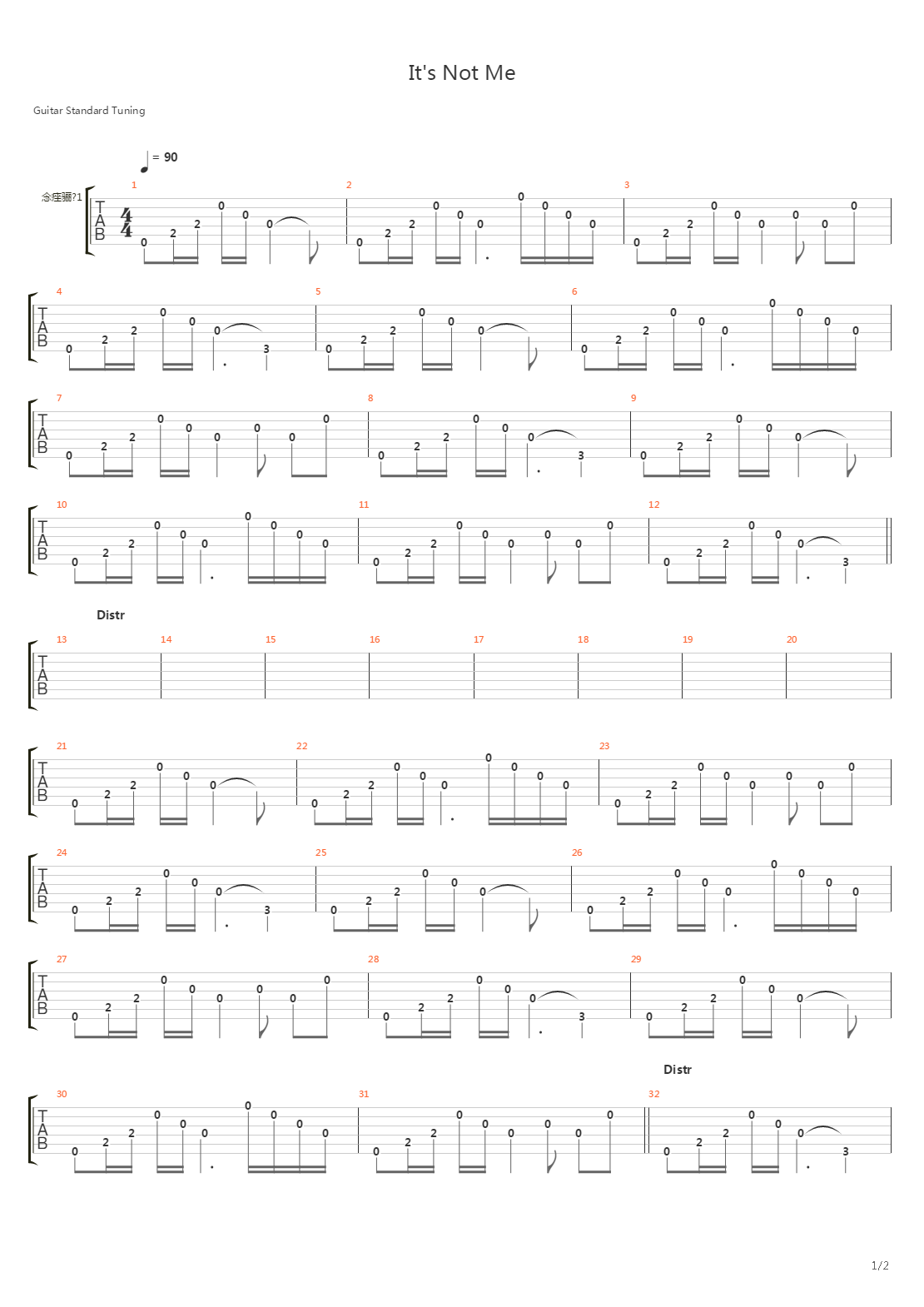 Its Not Me吉他谱