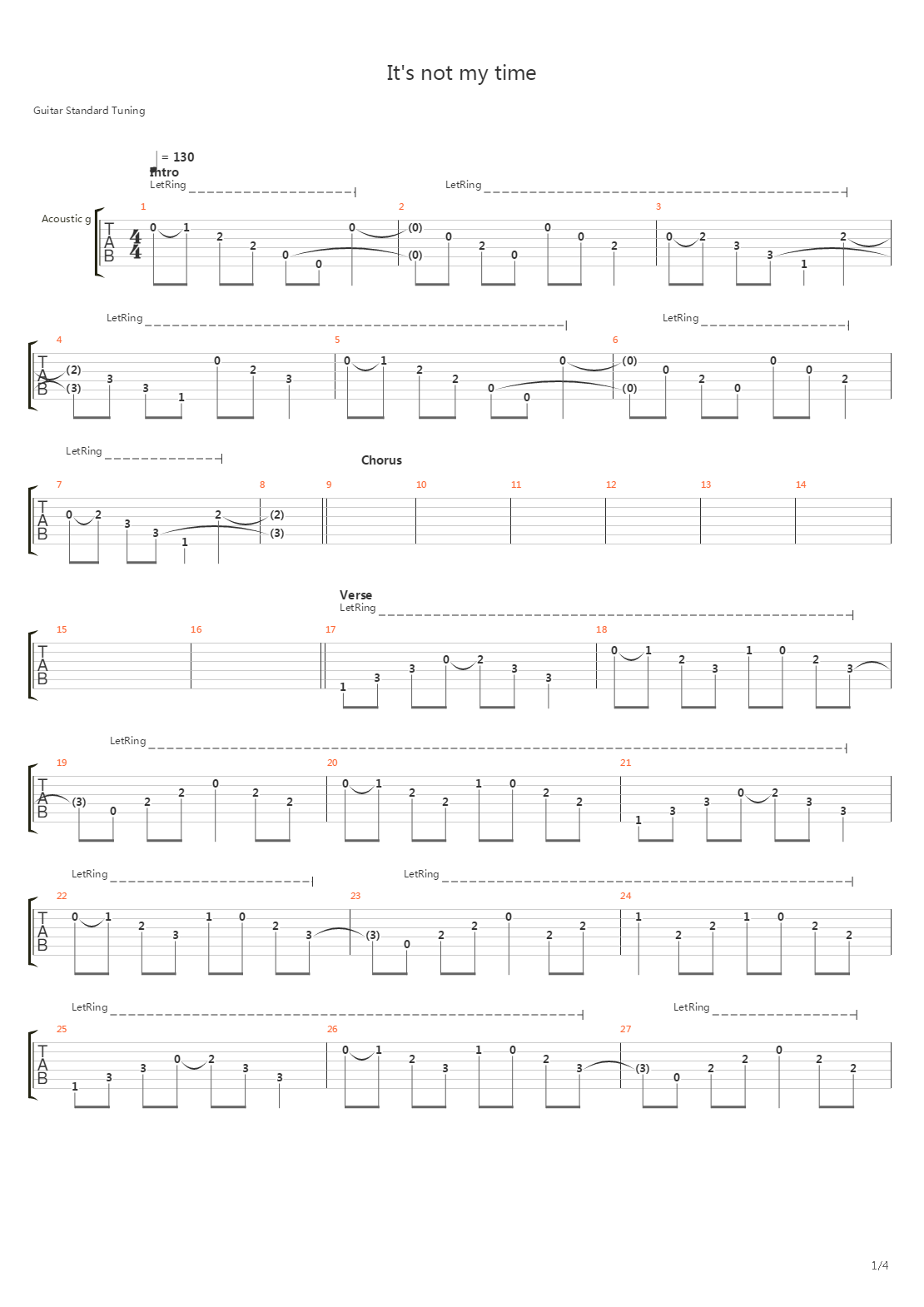 Its Not My Time吉他谱