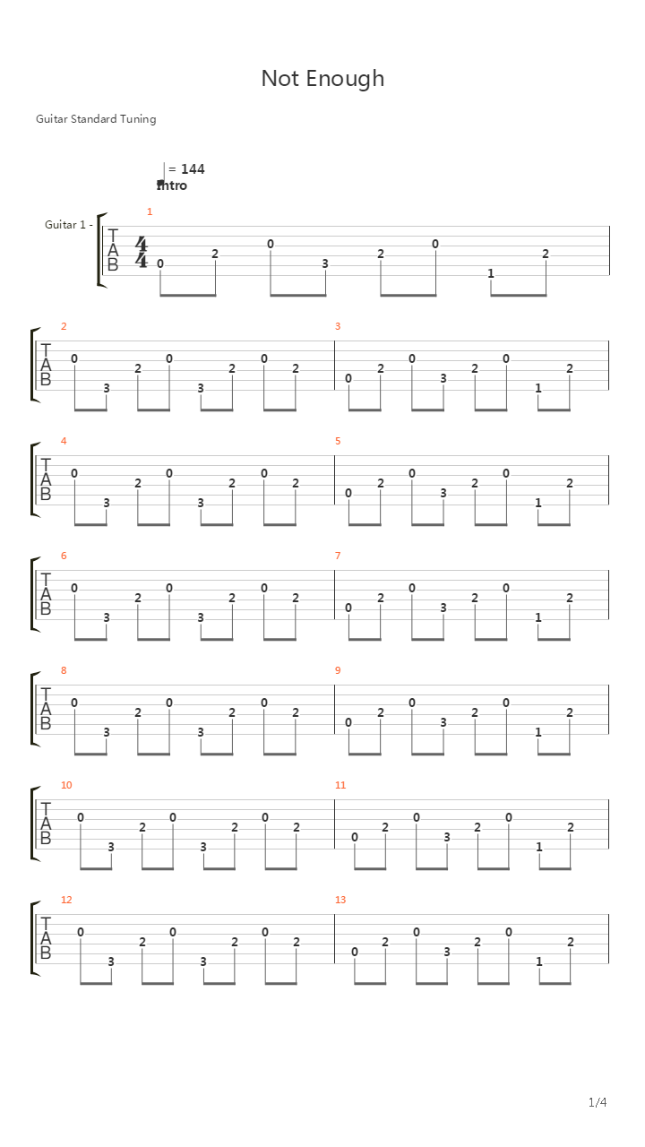 Not Enough吉他谱