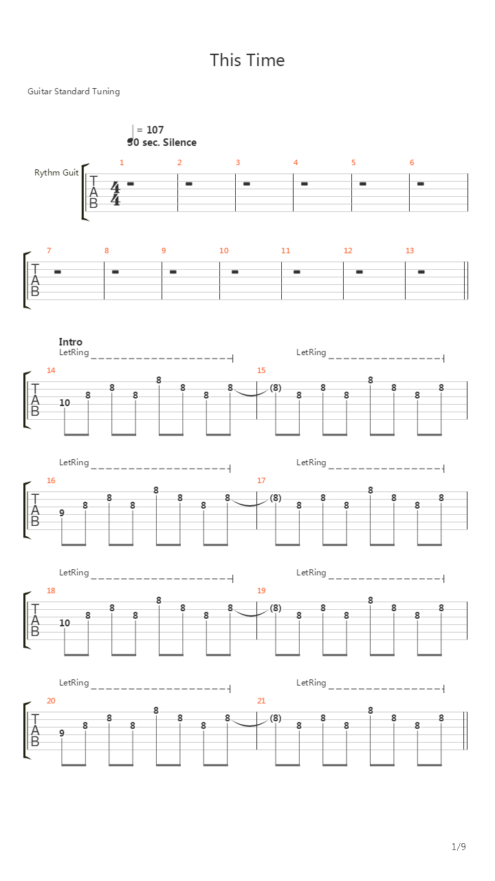 This Time吉他谱