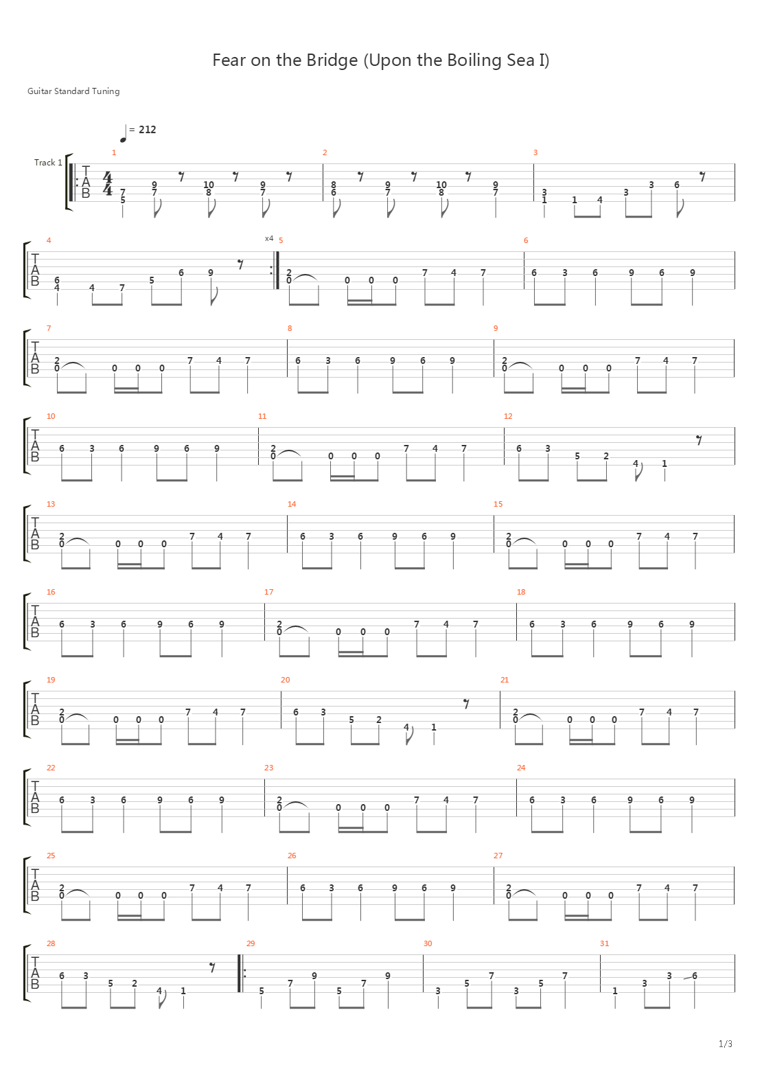 Fear On The Bridge吉他谱