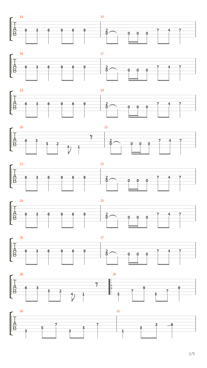 Fear On The Bridge吉他谱