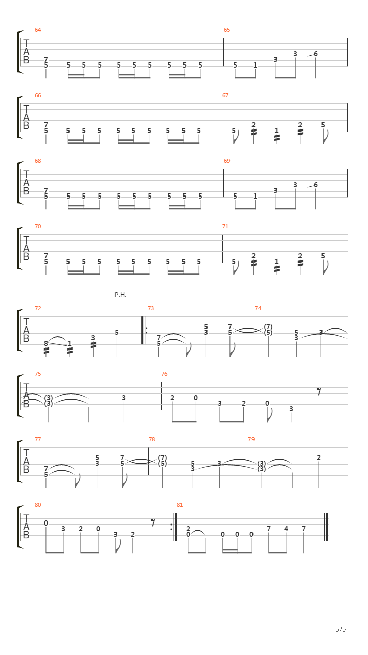 Fear On The Bridge吉他谱