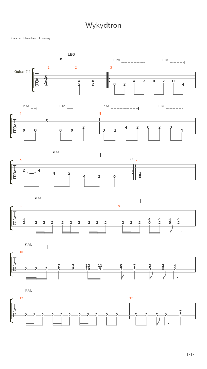 Wykydtron吉他谱