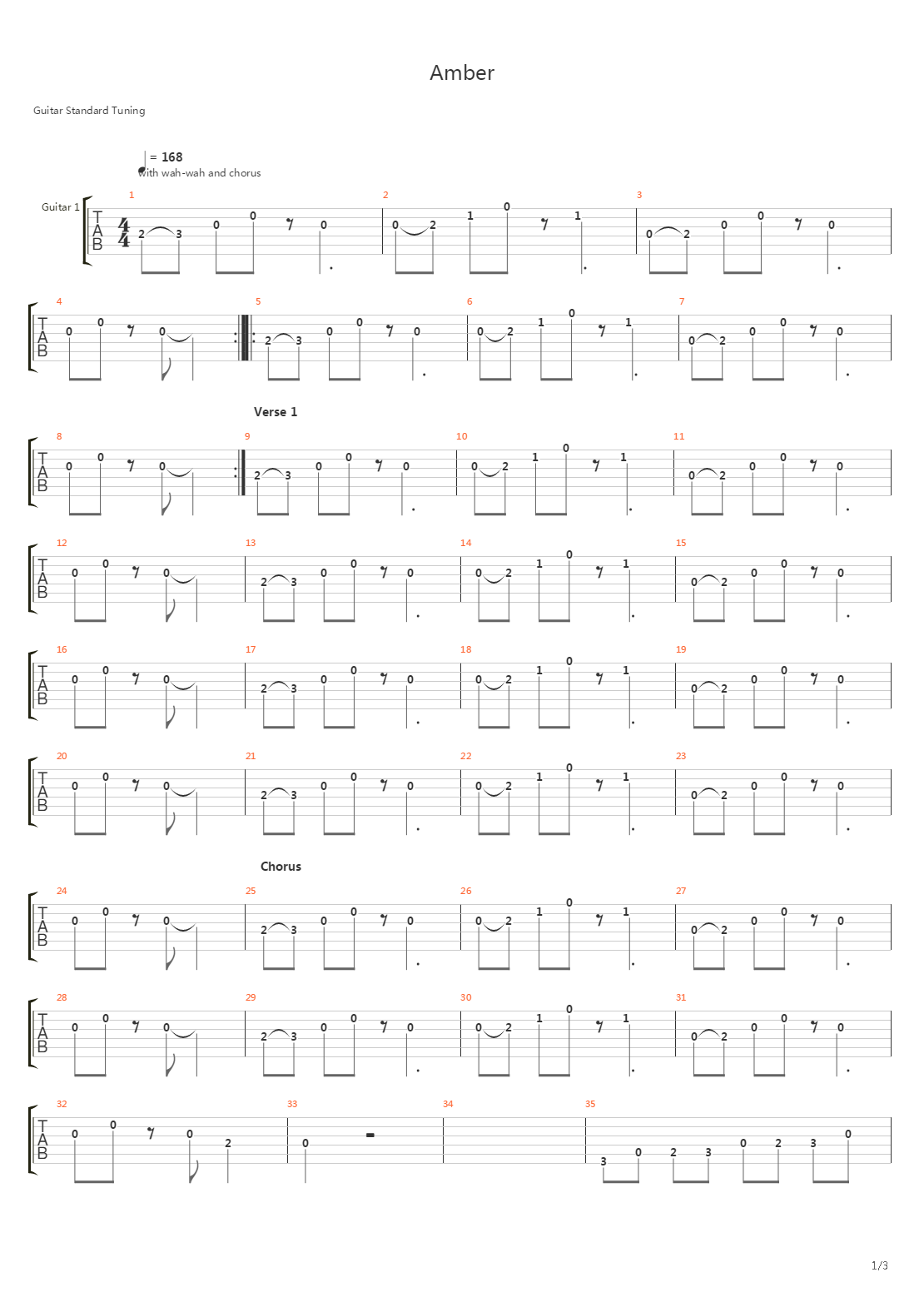 Amber吉他谱