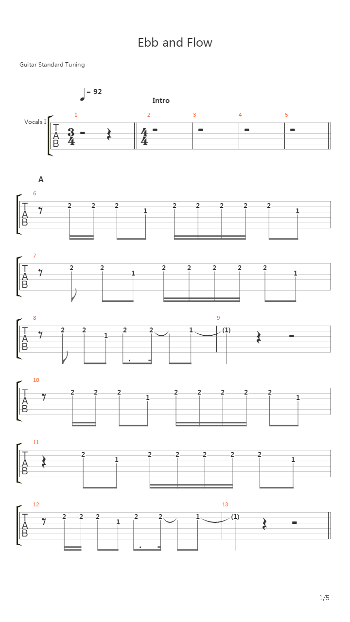 Ebb And Flow吉他谱