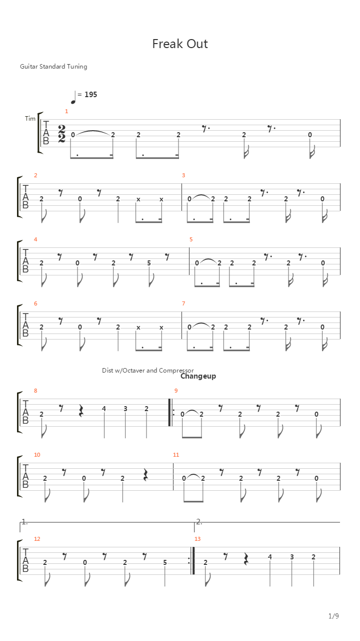 Freak Out吉他谱