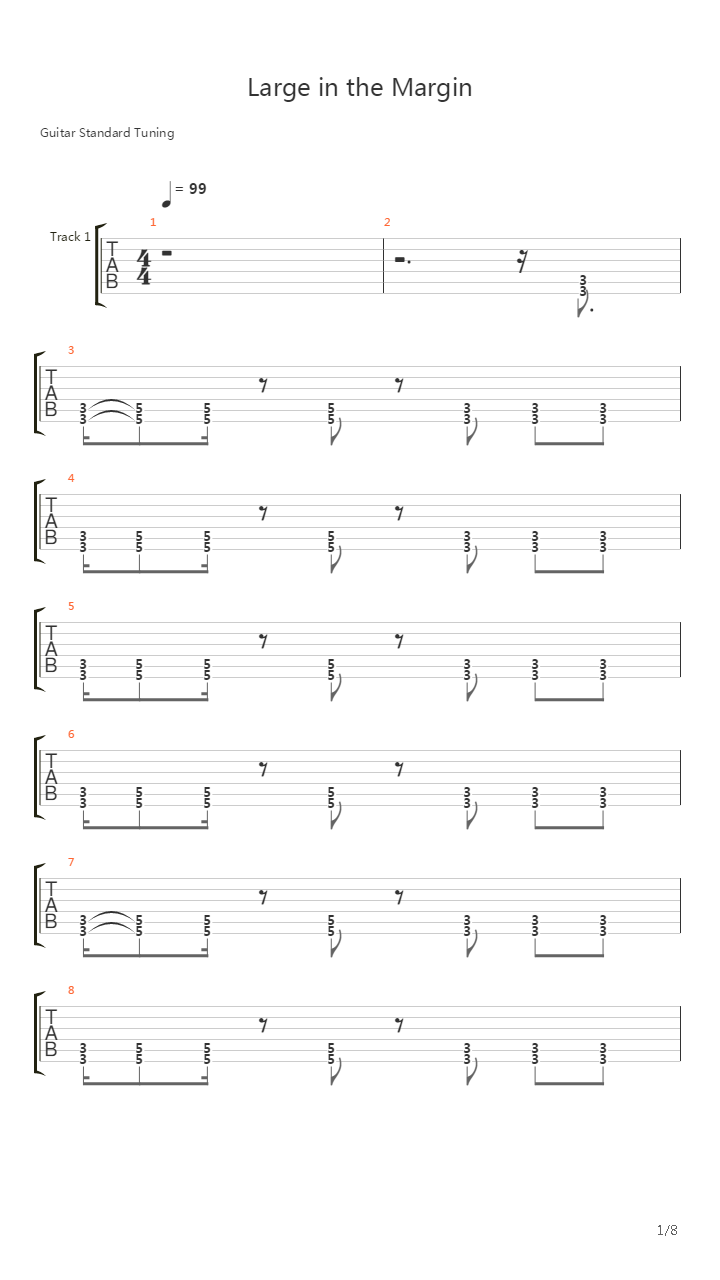 Large In The Margin吉他谱