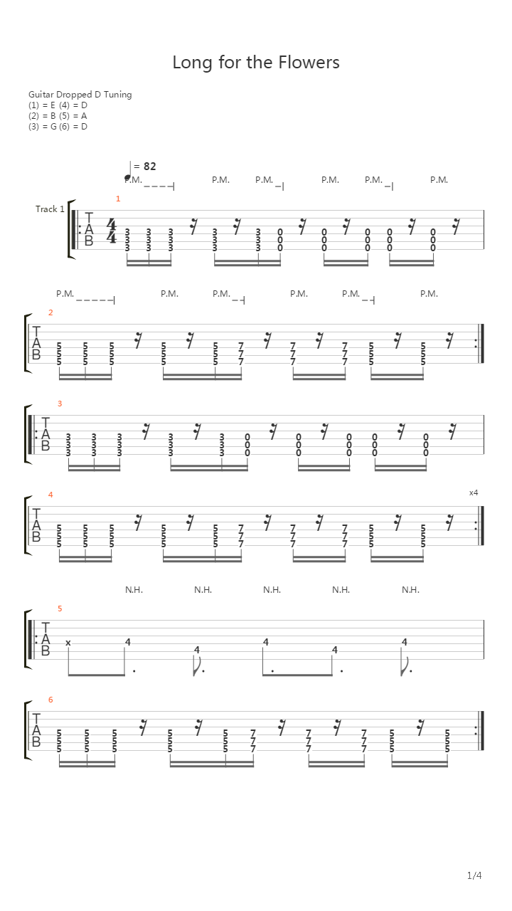 Long For The Flowers吉他谱