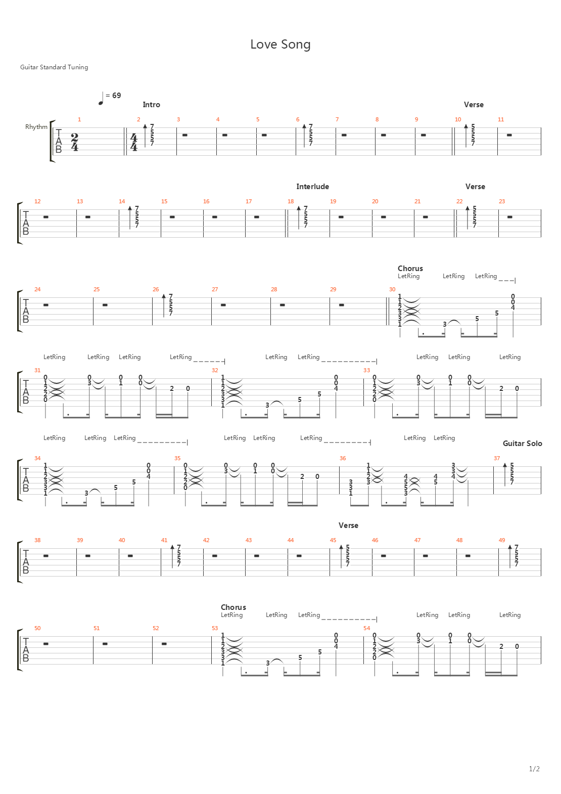 Love Song吉他谱