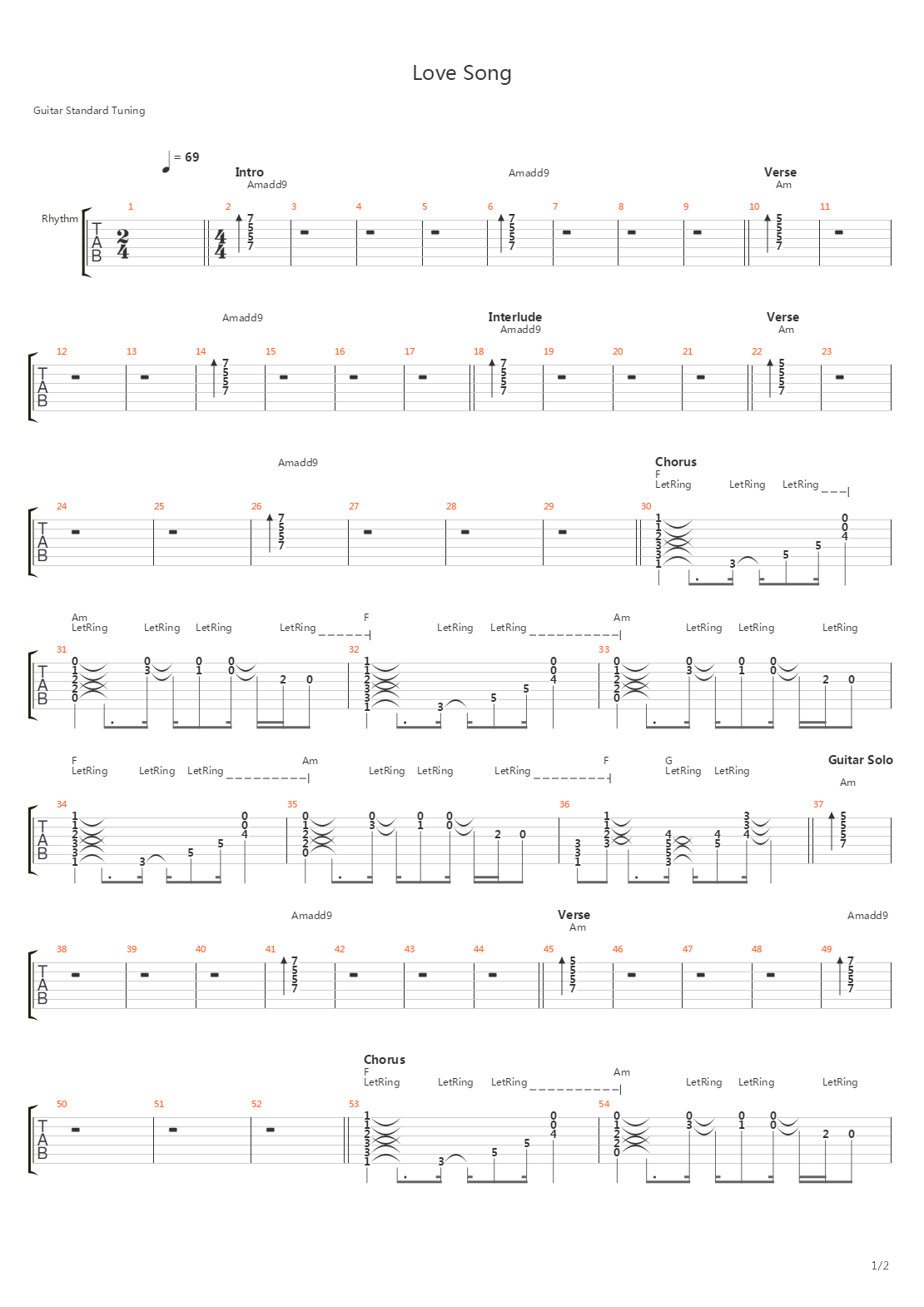 Love Song吉他谱
