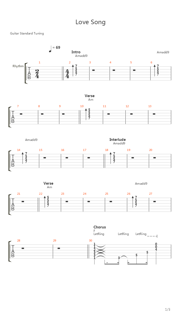 Love Song吉他谱