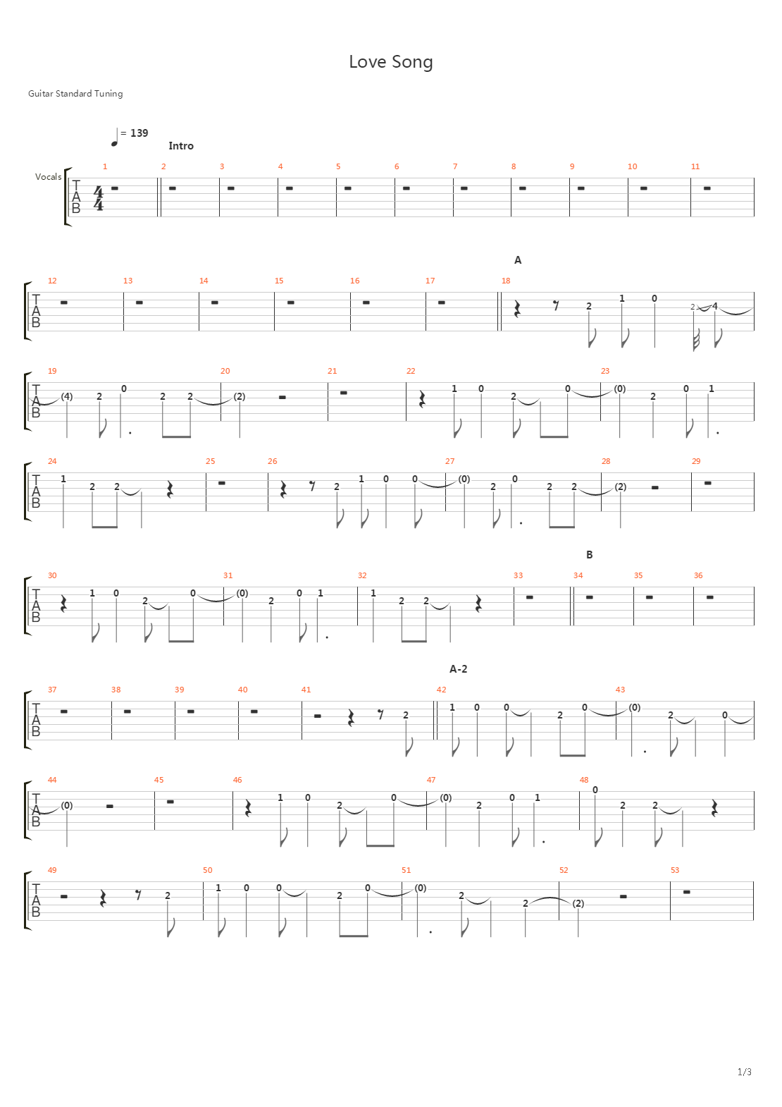 Love Song吉他谱