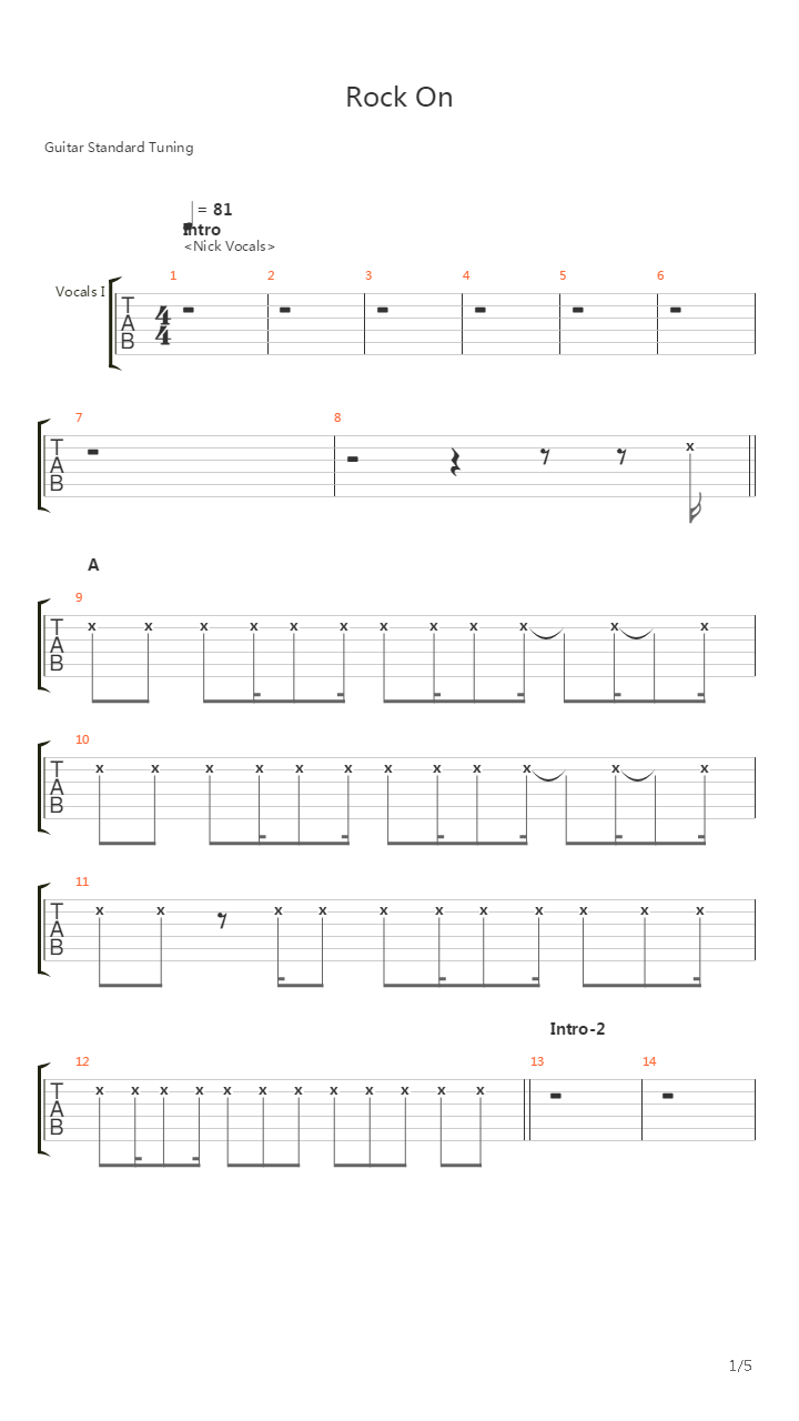Rock On吉他谱