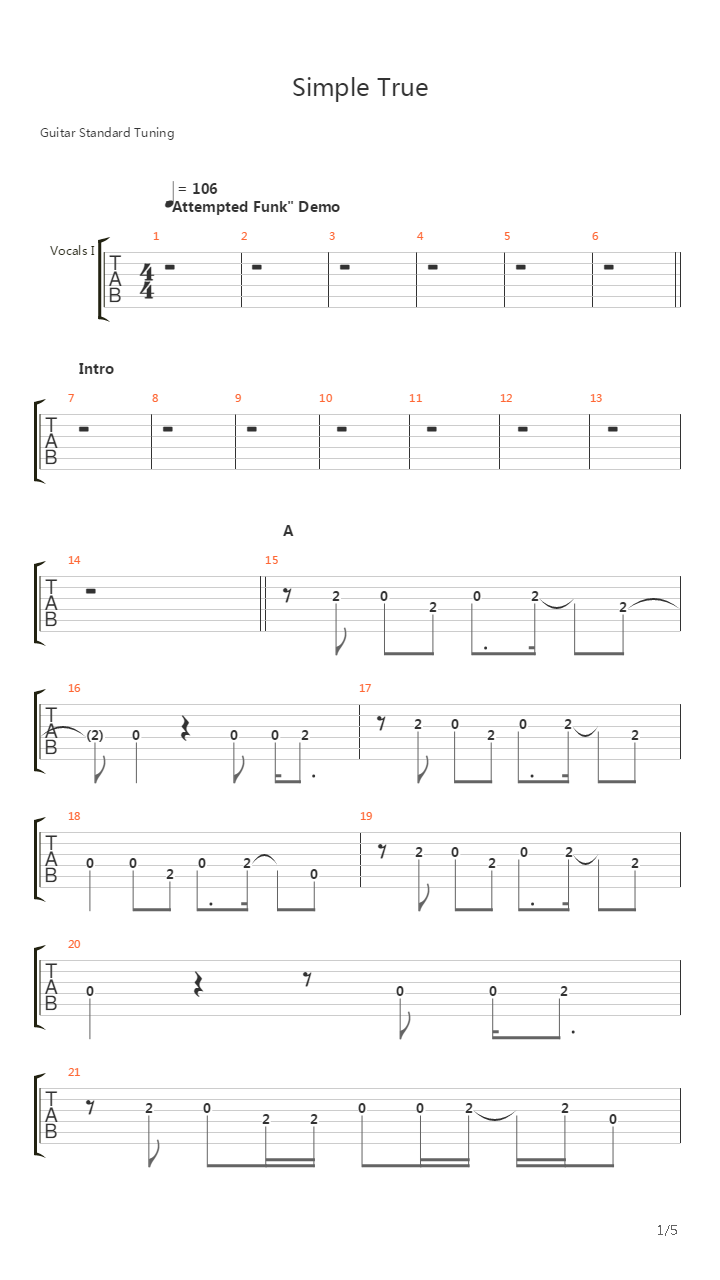 Simple True吉他谱