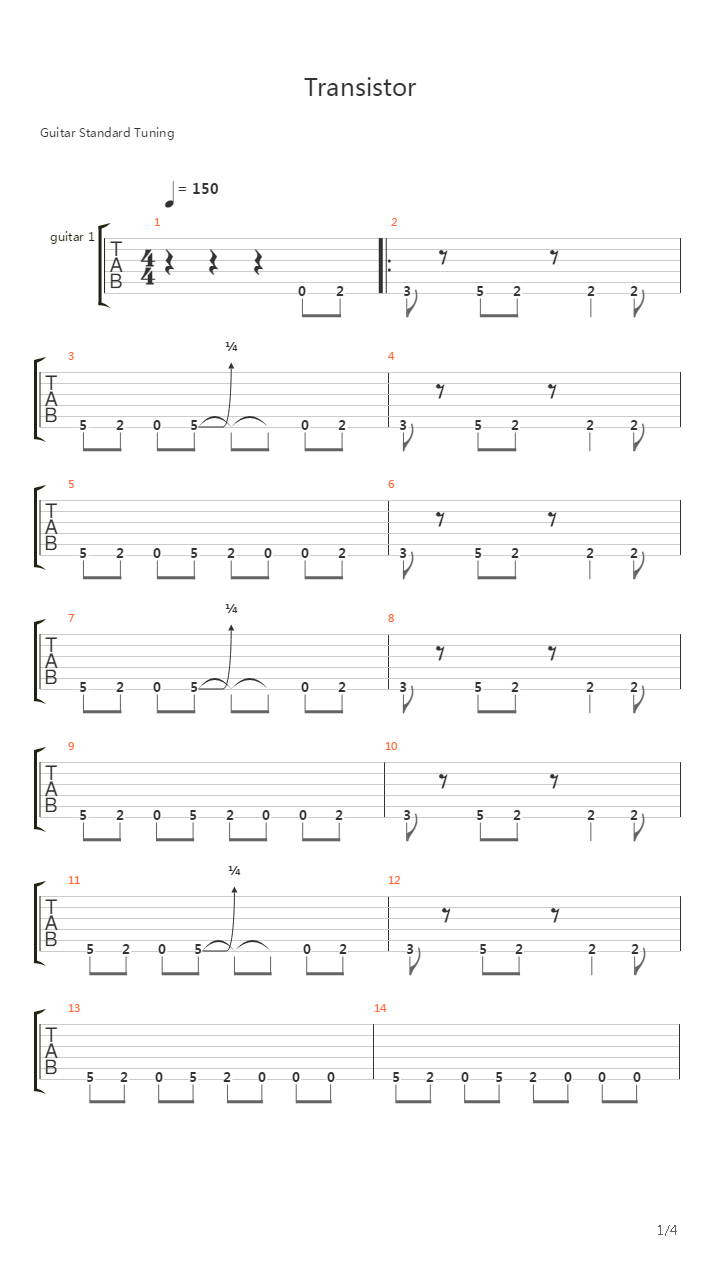 Transistor吉他谱