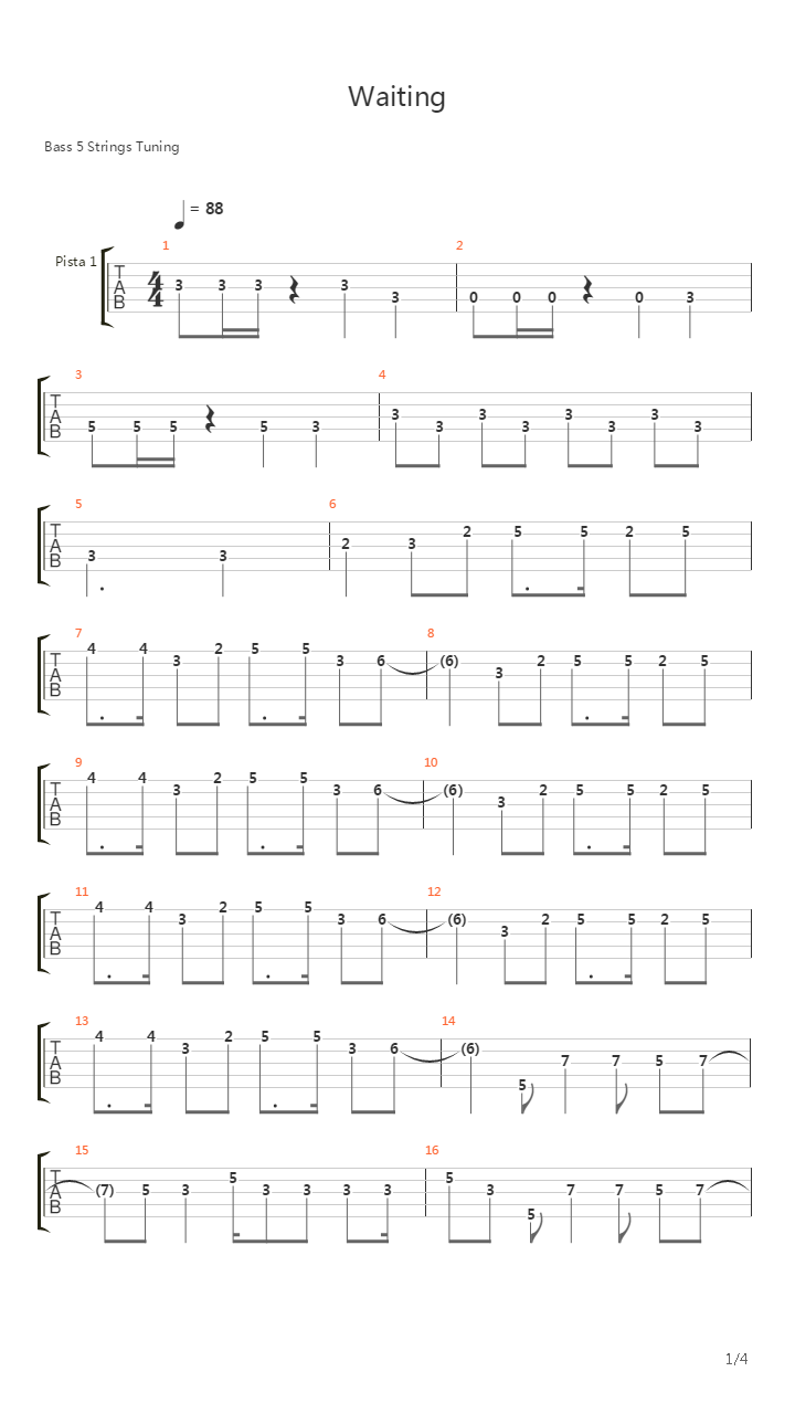 Waiting吉他谱