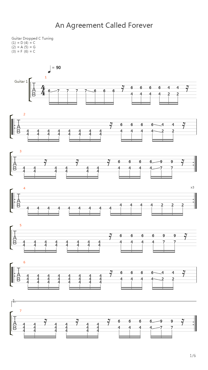 An Agreement Called Forever吉他谱