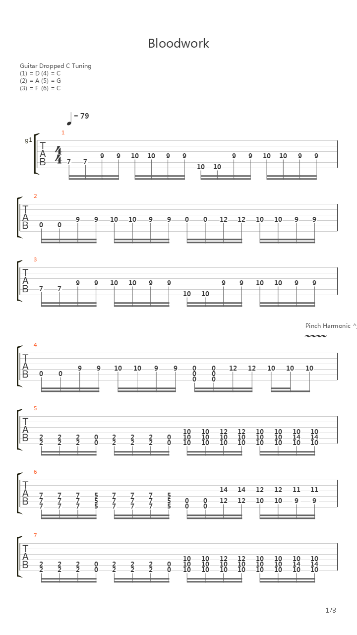 Bloodwork吉他谱