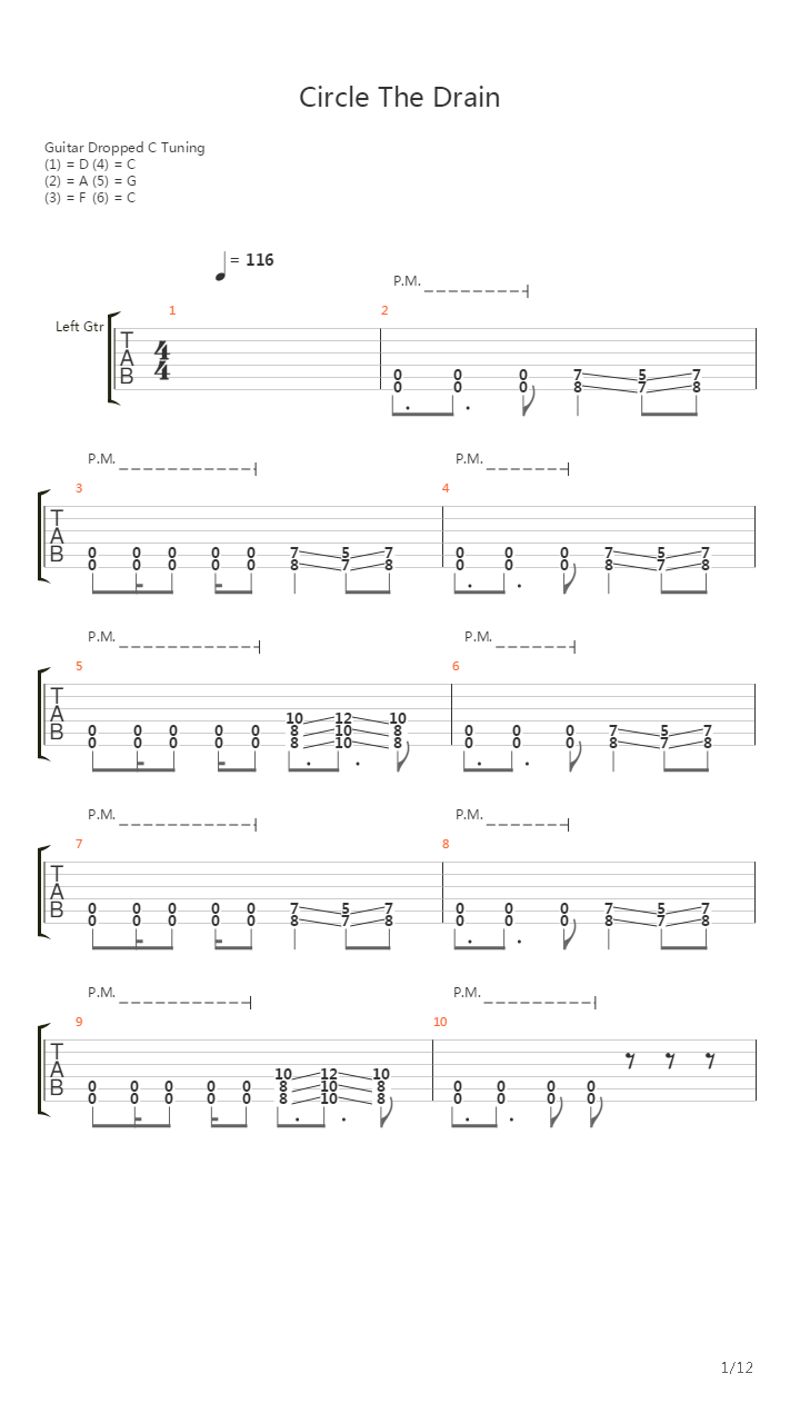 Circle The Drain吉他谱