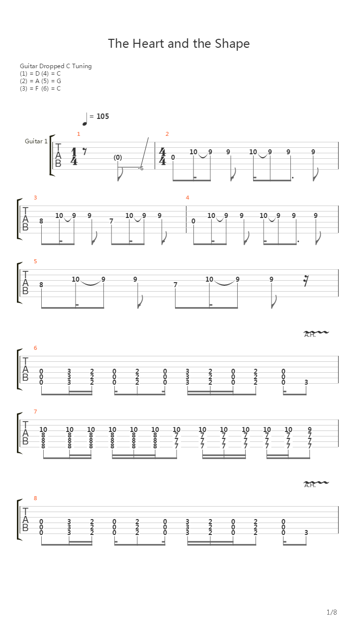 The Heart And The Shape吉他谱