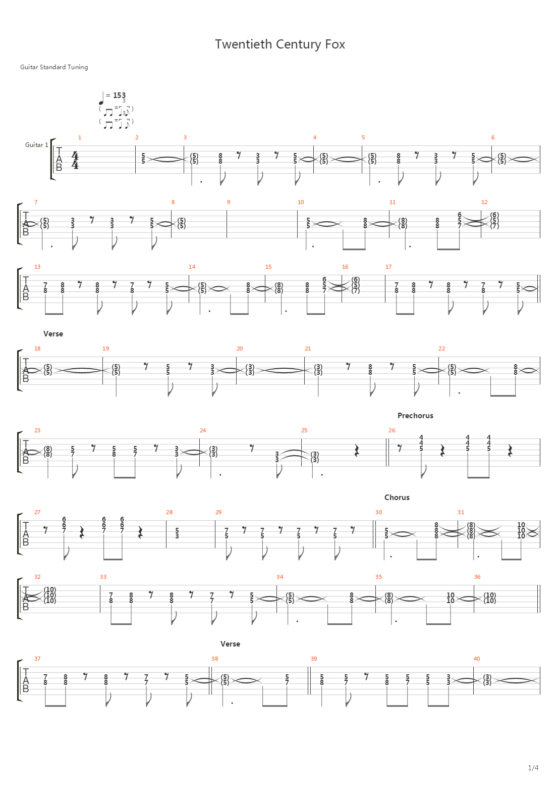 Twentieth Century Fox吉他谱