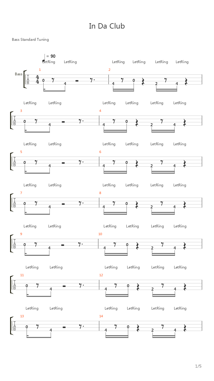 In Da Club吉他谱