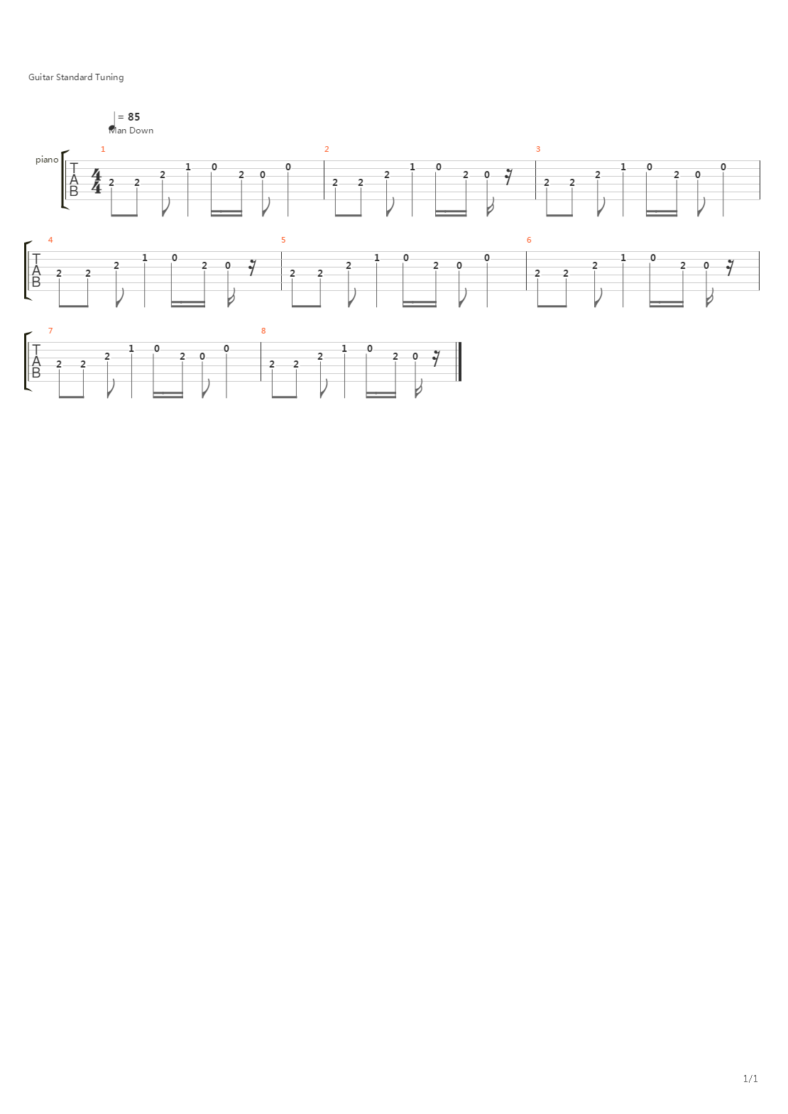 Man吉他谱