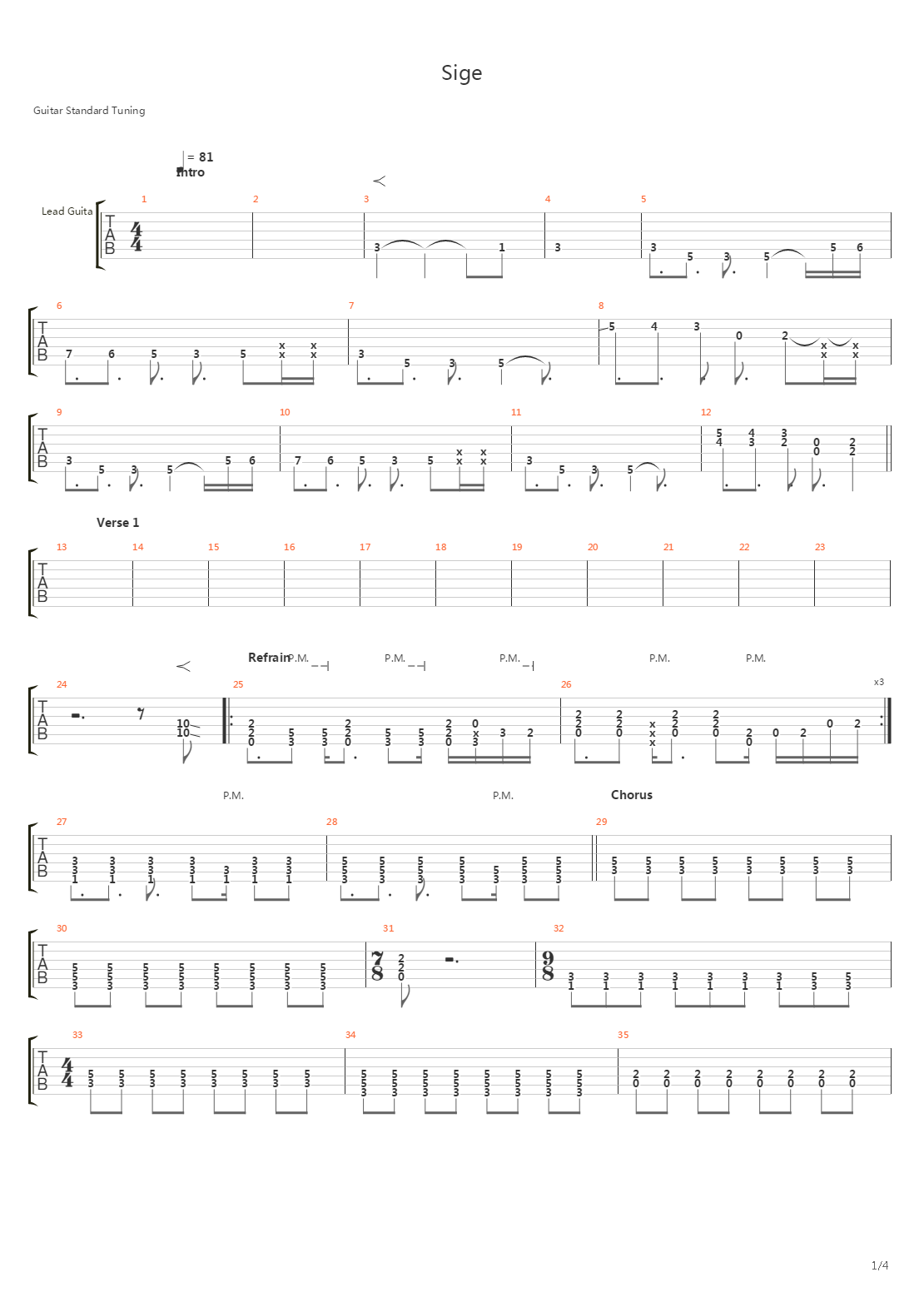 Sige吉他谱