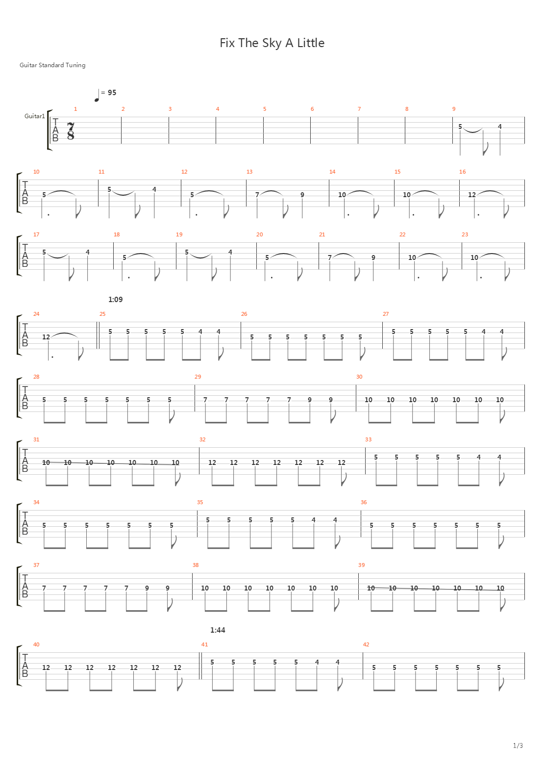 Fix The Sky A Little吉他谱