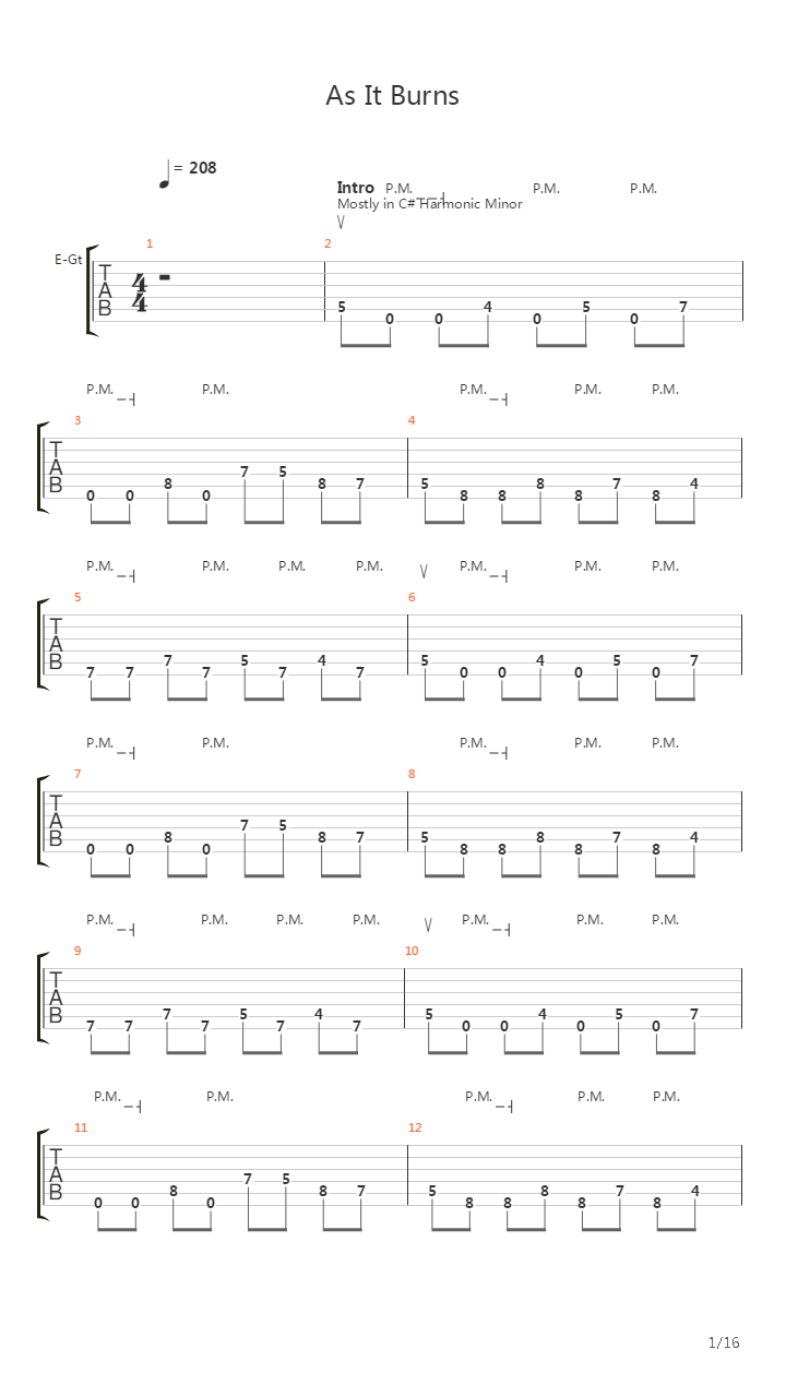 As It Burns吉他谱